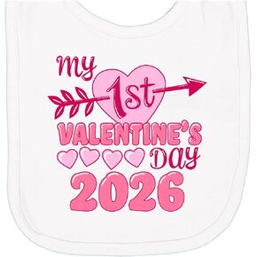 inktastic My First Valentine 2026- Heart and Arrow Newborn Bib in Saudi Arabia