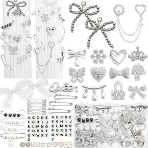 RQaye 410pcs سحر الأحذية للأحذية الرياضية ، مجموعة سحر الجوارب غير المرغوب فيها مع حبات الرسائل ، ودبابيات الذهب ودبابيس للنساء ، وسحر الدبوس السلامة الجورب ، واللؤلؤ وحجر الراين السحر in Kuwait