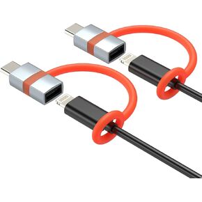 محول لايتنينج أنثى إلى USB C ذكر 60 وات (عبوة من قطعتين) لملحقات شاحن iPhone 17 16 15 Pro، كابل محول إضاءة من النوع C جاك لموصل IPad متوافق مع سامسونج in Saudi Arabia