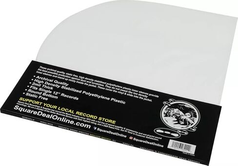 (500) 12" Round Bottom Record Inner Sleeves - 2 Mil Thick - Archival Quality, Anti-Static HDPE #12IH02R in Saudi Arabia