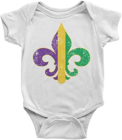 Threadrock Unisex Baby Mardi Gras Fleur De Lis Infant Bodysuit in Saudi Arabia