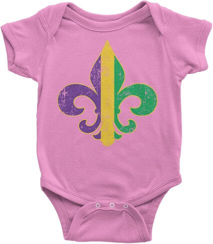 Threadrock Unisex Baby Mardi Gras Fleur De Lis Infant Bodysuit in Saudi Arabia