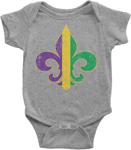 Threadrock Unisex Baby Mardi Gras Fleur De Lis Infant Bodysuit in Saudi Arabia
