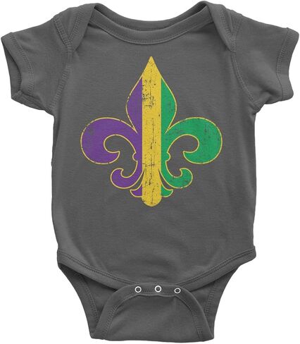 Threadrock Unisex Baby Mardi Gras Fleur De Lis Infant Bodysuit in Saudi Arabia