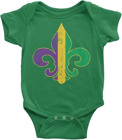 Threadrock Unisex Baby Mardi Gras Fleur De Lis Infant Bodysuit in Saudi Arabia