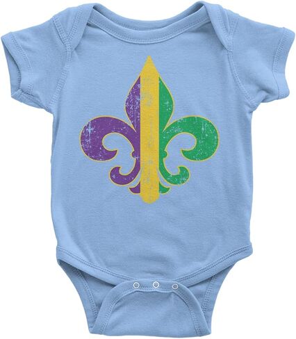 Threadrock Unisex Baby Mardi Gras Fleur De Lis Infant Bodysuit in Saudi Arabia