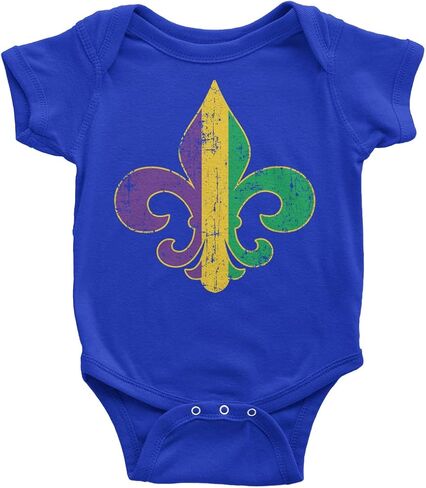 Threadrock Unisex Baby Mardi Gras Fleur De Lis Infant Bodysuit in Saudi Arabia