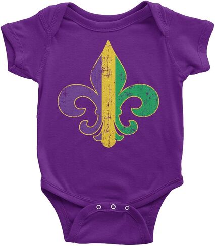 Threadrock Unisex Baby Mardi Gras Fleur De Lis Infant Bodysuit in Saudi Arabia