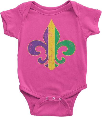 Threadrock Unisex Baby Mardi Gras Fleur De Lis Infant Bodysuit in Saudi Arabia