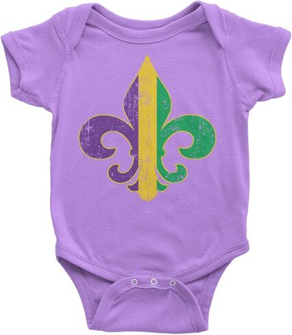 Threadrock Unisex Baby Mardi Gras Fleur De Lis Infant Bodysuit in Saudi Arabia
