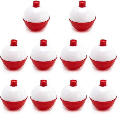 Surf turtle Fishing Bobber 10 pcs 1.5 Inch Fishing Floats Red/White Bobbers Snap-On Push Button Buoy Float Fishing Tackle Accessories in Saudi Arabia