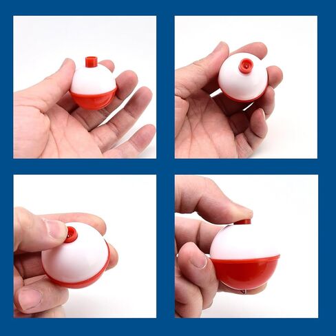 Surf turtle Fishing Bobber 10 pcs 1.5 Inch Fishing Floats Red/White Bobbers Snap-On Push Button Buoy Float Fishing Tackle Accessories in Saudi Arabia