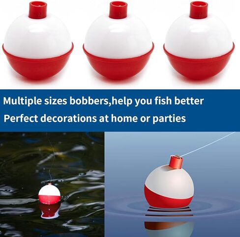 Surf turtle Fishing Bobber 10 pcs 1.5 Inch Fishing Floats Red/White Bobbers Snap-On Push Button Buoy Float Fishing Tackle Accessories in Saudi Arabia