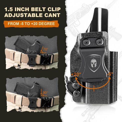 WARRIORLAND IWB KYDEX Holster w/Optic Cut, Fit for Springfield XD-S 3.3" & XD-S MOD.2 OSP 3.3", Inside Waistband Conceal Carry, Adj. Cant & 'Posi-Click' Retention, w/Claw/Right- / Left-Hand Options in Saudi Arabia