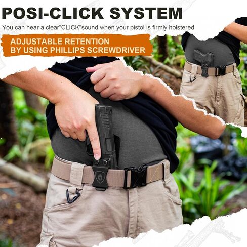 WARRIORLAND IWB KYDEX Holster w/Optic Cut, Fit for Springfield XD-S 3.3" & XD-S MOD.2 OSP 3.3", Inside Waistband Conceal Carry, Adj. Cant & 'Posi-Click' Retention, w/Claw/Right- / Left-Hand Options in Saudi Arabia