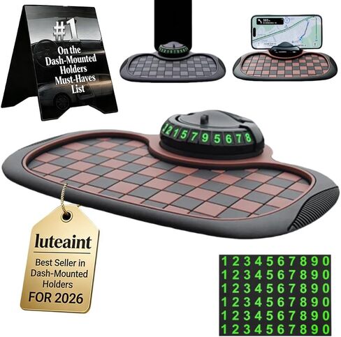 Multifunction Anti Slip Phone Mat for Car Multi Functional Dashboard Antislip Holder 360 Rotating Universal Dash Multifunctional Cell Holders Telefono Organizer Automobile Accessories(Black) in Saudi Arabia