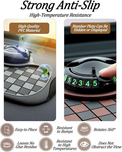 Multifunction Anti Slip Phone Mat for Car Multi Functional Dashboard Antislip Holder 360 Rotating Universal Dash Multifunctional Cell Holders Telefono Organizer Automobile Accessories(Black) in Saudi Arabia