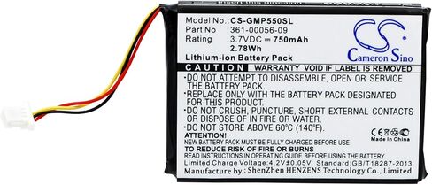 Replacement Battery for Garmin PT 10 Pro 550 Receiver Pro 70 Trashbreaker TB 10 Pro 550 Trashbreaker Pro 70 Receiver 010-11925-10 Drive 61 Drive 60 361-00056-07 361-00056-09 (750mAh) in Saudi Arabia