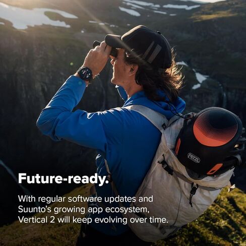 SUUNTO Vertical 2 GPS Sport Watch with 1.5" AMOLED Touchscreen, Pine Green & SUUNTO 22 ATH6 Silicone Strap All Black S+M in Saudi Arabia