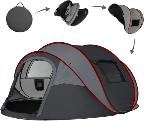 Instant Pop Up Camping Tent, 4-6 Person Tents,Automatic Set Up Tent in 3 Seconds,Waterproof Sunshade Family Tent,Portable Lightweight Dome Tent for Outdoor Camping,Hiking,Travel & Beach in Saudi Arabia