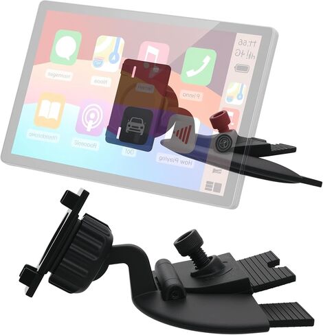 CD Slot Mount for Carplay Screen - 17mm Ball for Garmin Nuvi GPS Cell Phone in-Car 4"-11" Monitor Android Auto Tablet CD Mount Holder [360° Rotation/Extension Arm Included] (4-Tab Bracket) in Saudi Arabia