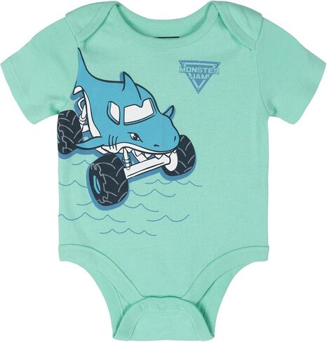Monster Jam Baby 5 Pack Bodysuits Newborn to Infant Grave Digger El Toro Loco Megalodon in Saudi Arabia