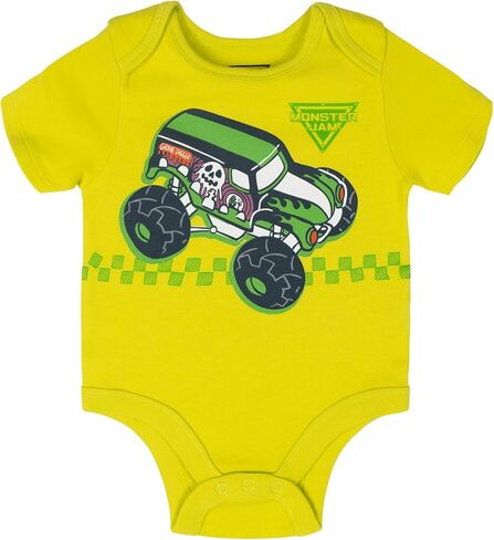Monster Jam Baby 5 Pack Bodysuits Newborn to Infant Grave Digger El Toro Loco Megalodon in Saudi Arabia