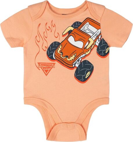Monster Jam Baby 5 Pack Bodysuits Newborn to Infant Grave Digger El Toro Loco Megalodon in Saudi Arabia