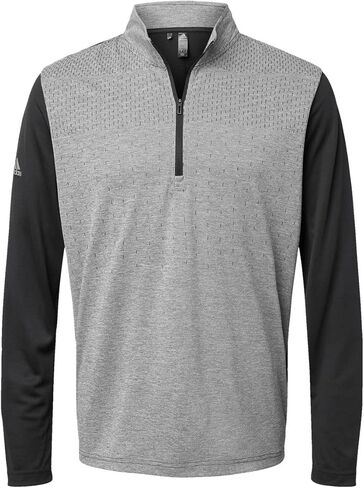 Adidas Heather Block Print Quarter-Zip Pullover With Custom Embroidery in Saudi Arabia