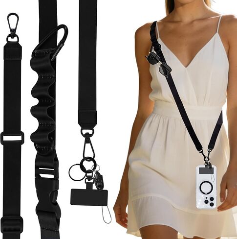 2-in-1 Phone Lanyard Crossbody,Adjustable Phone Strap for Women,Cute Breakaway Lanyard for ID Badges,Keys in Saudi Arabia