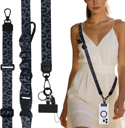 2-in-1 Phone Lanyard Crossbody,Adjustable Phone Strap for Women,Cute Breakaway Lanyard for ID Badges,Keys in Saudi Arabia