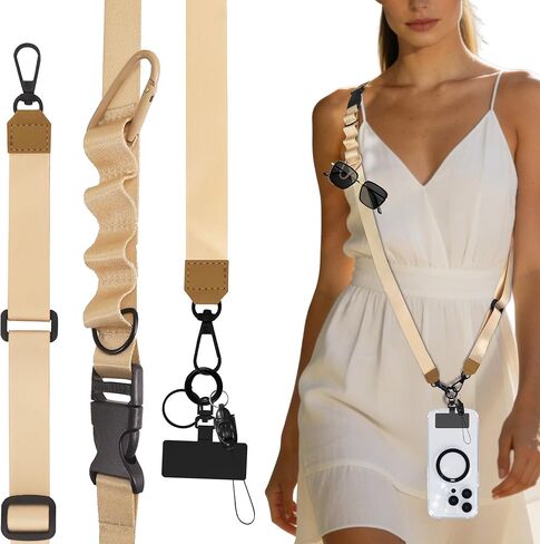 2-in-1 Phone Lanyard Crossbody,Adjustable Phone Strap for Women,Cute Breakaway Lanyard for ID Badges,Keys in Saudi Arabia