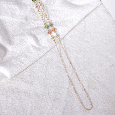 EGEN قلادة ملونة على شكل زهرة مضادة للفقد سلسلة من النحاس الذهبي ملحقات مع غطاء سيليكون مغناطيسي حامل حزام الحبل لـ Airpods Pro 3 2 1 in Kuwait