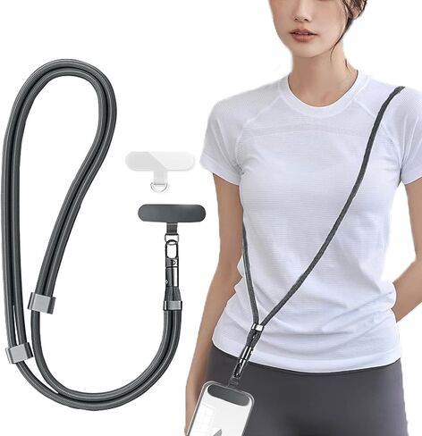 Phone Lanyard with 1 Phone Tab+2 Lanyard Holes, Camera Strap Crossbody Strap, Comfortable Durable, Anti-loss Outdoor & Travel for Iphone 17/Air/Pro/Max Phone Cases in Saudi Arabia