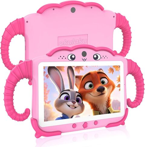 Kids Tablet 7 inch Tablet for Kids Toddlers Tablet with Case WiFi Dual Camera, Kids Android Learning Tablet Kids Software Installed 32GB 64GB Expanded Childrens Tablet Parent Controls for Boys Girls in Kuwait