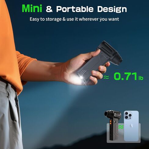 منفضة هواء مضغوط مع مصباح يدوي، منفضة هواء كهربائية 180000 دورة في الدقيقة، 4 تروس مع شاشة عرض منفضة كهربائية عالية السرعة مع فوهات متعددة الأغراض للكمبيوتر ولوحة المفاتيح والخارجية والمنزل والسيارة in Kuwait