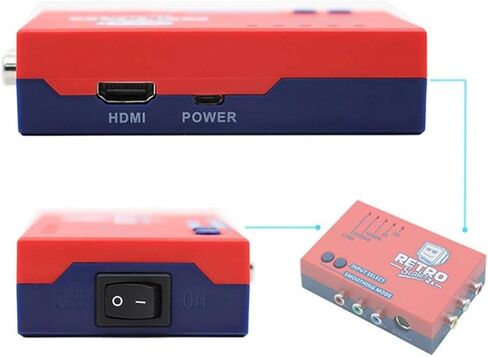 محول RetroScaler2x AV/SV/YPBPR إلى HDMI - يدعم مضاعفة الخط، وأوضاع التصفية والتمرير، ومحول ألعاب الفيديو بدون تأخير، لـ PS2/N64/Dreamcast/Saturn/MD/NGC/SFC والمزيد in Kuwait