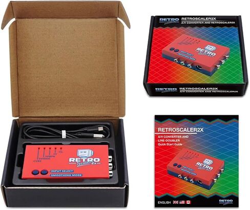 محول RetroScaler2x AV/SV/YPBPR إلى HDMI - يدعم مضاعفة الخط، وأوضاع التصفية والتمرير، ومحول ألعاب الفيديو بدون تأخير، لـ PS2/N64/Dreamcast/Saturn/MD/NGC/SFC والمزيد in Kuwait