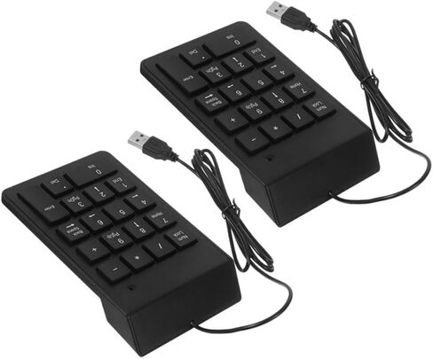 jojofuny 2 قطعة لوحة مفاتيح رقمية USB 18 مفتاحًا لوحة أرقام خارجية صامتة لملحقات الكمبيوتر المحمول لوحة لوحة مفاتيح مدمجة محمولة للمحاسبة المالية واستخدام الكمبيوتر in Kuwait