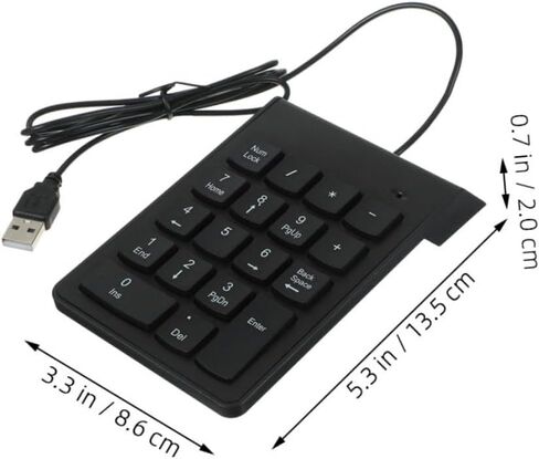 jojofuny 2 قطعة لوحة مفاتيح رقمية USB 18 مفتاحًا لوحة أرقام خارجية صامتة لملحقات الكمبيوتر المحمول لوحة لوحة مفاتيح مدمجة محمولة للمحاسبة المالية واستخدام الكمبيوتر in Kuwait