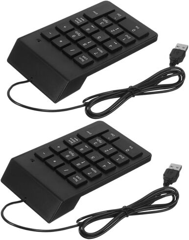 2 قطعة لوحة مفاتيح رقمية USB 18 مفتاحًا لوحة أرقام ميكانيكية مدمجة للاستخدام المصرفي والمالي، لوحة أرقام كمبيوتر سطح المكتب المحمولة متوافقة مع أجهزة الكمبيوتر الشخصية والكمبيوتر المحمول in Kuwait