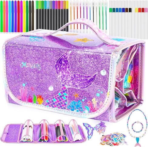 73pcs مجموعة علامات فاكهة يونيكورن ، اللوازم الفنية للأطفال 4-6-8 ، مجموعة التلوين الحرفية لفتاة الأعمار 4 5 6 7 8 سنوات ، علامات القلم القلم القلم المطاطية والهلام. in Kuwait