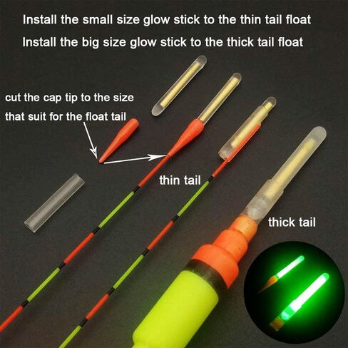 10PCS Luminous Fishing Float Glow Stick Fishing Rod Light Practical Night Fishes Artifact Glow Rods Fish Tackle in Saudi Arabia