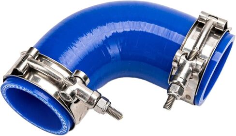 Silicone 90° Elbow Intake Hose with 2 T-Bolt Clamps – 1.75" Diameter, Black – 4-Ply Reinforced, High Temp, 200 PSI – Universal Turbo, Intercooler, Cold Air & Engine Applications in Saudi Arabia