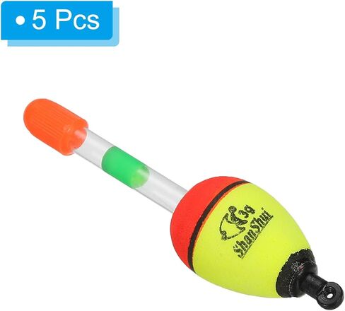 0.1oz Fishing Bobbers, 5 Pack EVA Fishing Float for Saltwater Freshwater Fishing, Yellow in Saudi Arabia