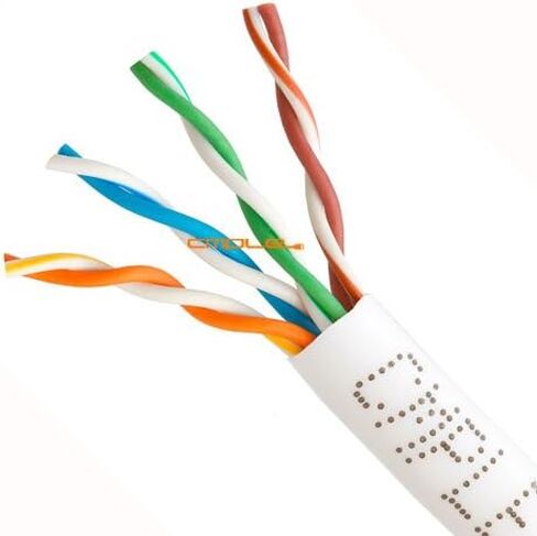 Plenum Cat5e 1000FT UTP كابل شبكة إيثرنت أبيض صلب CMP Bulk LAN in Kuwait