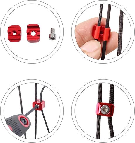 Drop Away Arrow Rest Cable Clamp Buckle, Metal Fastener Clip Archery Bowstring Adjustment Knob for Compound Bow Drop Away (Red) in Saudi Arabia