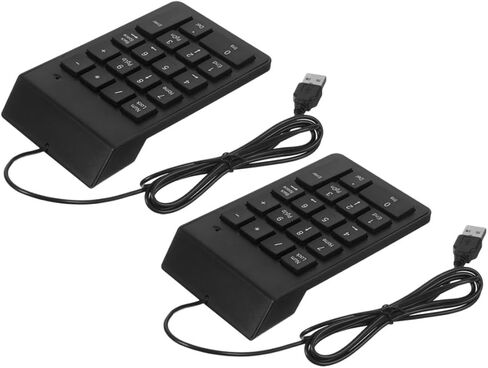TEHAUX 2pcs USB Numeric Keypad 18-Key Silent Numpad for Financial Accounting Laptop Desktop PC Office Use in Saudi Arabia