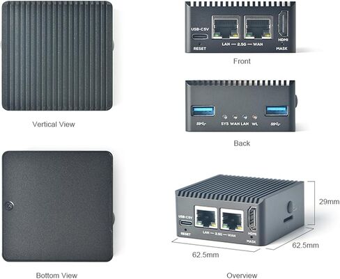 NanoPi R5C Wireless Mini OpenWrt WiFi Router, with Rockchip RK3568B2 0.8T NPU 4GB LPDDR4X RAM 32GB eMMC Flash, HDMI Dual PCIe 2.5Gbps Ethernet Ports M.2 for WiFi BT Module (4GB RAM, with WiFi Module) in Saudi Arabia