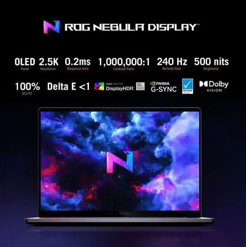 ASUS ROG Zephyrus G16 AI Gaming Laptop 16.0" ROG Nebula OLED FHD+ Display (Intel Ultra 9-285H, GeForce RTX 5080 16GB, 32GB LPDDR5X, 4TB SSD, RGB KB, Wi-Fi 7, BT 5.4, Win11Home) w/DKZ USB Port Expander in Saudi Arabia
